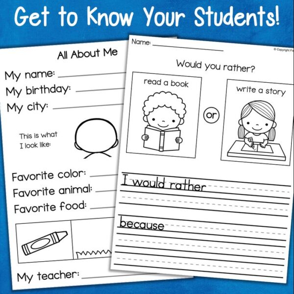 all about me writing activity